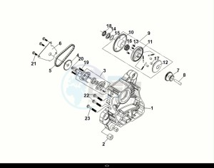 JET X 125 (XH12WW-EU) (E5) (M1) drawing R CRANK CASE-OIL PUMP ASSY