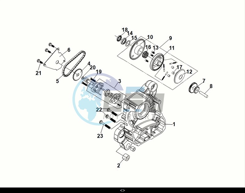 R CRANK CASE-OIL PUMP ASSY