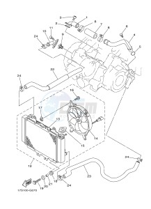 YFM450FWAD YFM45FGPHB GRIZZLY 450 EPS HUNTER (1CTG 1CTH 1CU9) drawing RADIATOR & HOSE