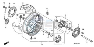 CB600FA France - (F / CMF 25K) drawing REAR WHEEL