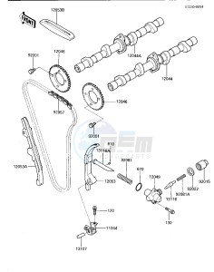 ZL 600 A [ZL600 ELIMINATOR] (A1-A2) drawing CAMSHAFTS_CHAIN_TENSIONER