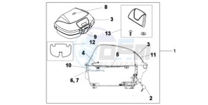 XL1000V9 Europe Direct - (ED) drawing 45L TOPBOX BARLEY YELLOW METALLIC