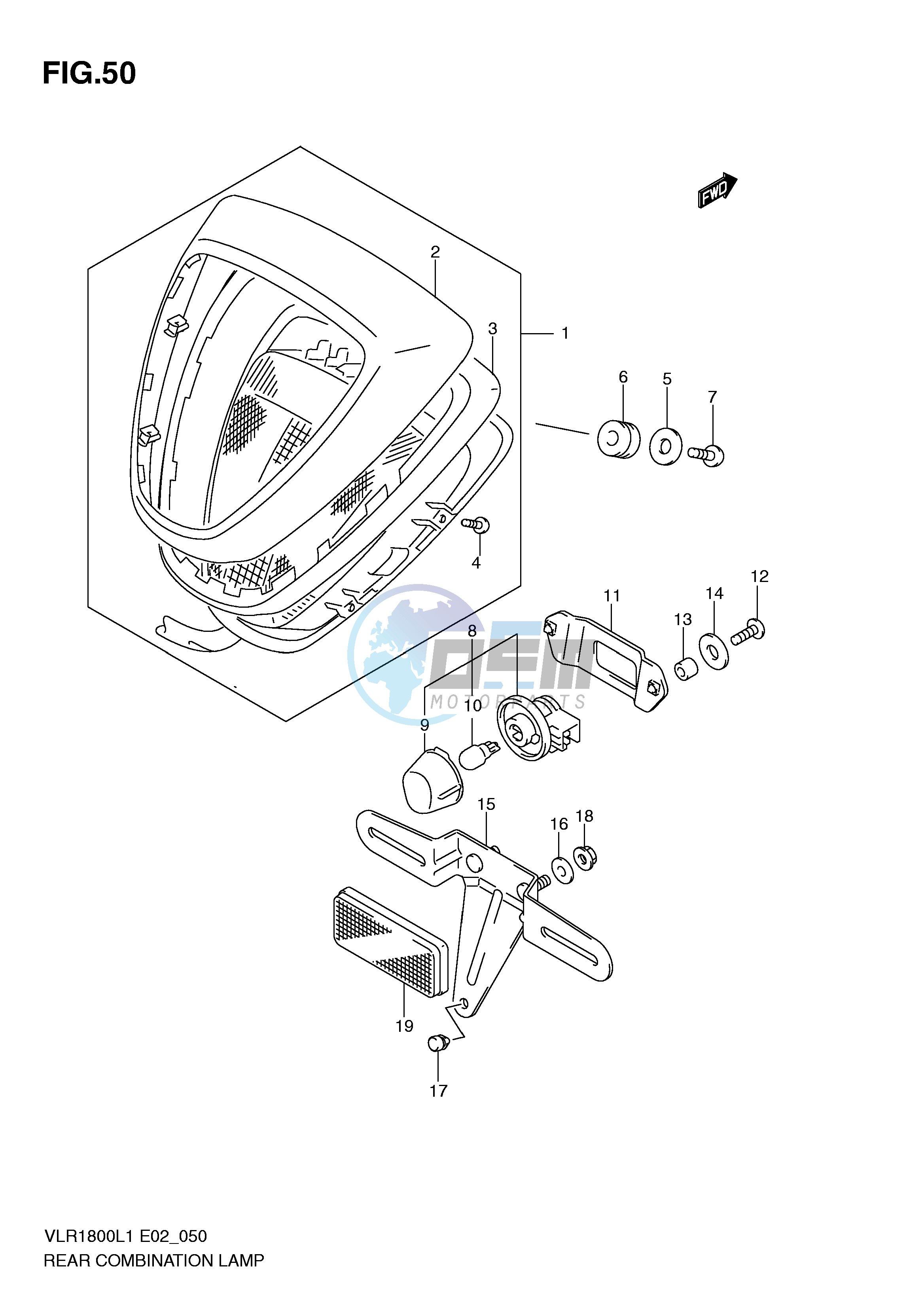 REAR COMBINATION LAMP (VLR1800TL1 E19)