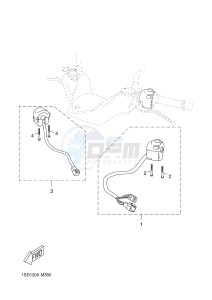 YP250R X-MAX 250 (2DL8 2DL8 2DL8 2DL8) drawing HANDLE SWITCH & LEVER