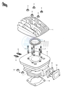 KX 125 A [KX125] (A6) [KX125] drawing CYLINDER HEAD_CYLINDER_REED VALVE -- 80 A6- -