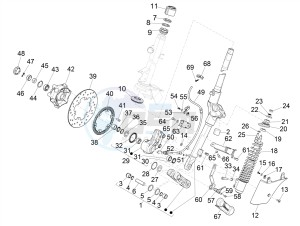 GTV 300HPE SEI GIORNI IE E4 ABS (EMEA) drawing Fork/steering tube - Steering bearing unit