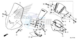 NC750DE Integra - NC750D Europe Direct - (ED) drawing METER VISOR/ WINDSCREEN