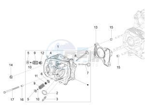 946 ARMANI 150 4T 3V ABS E3 (APAC) drawing Cylinder head unit - Valve