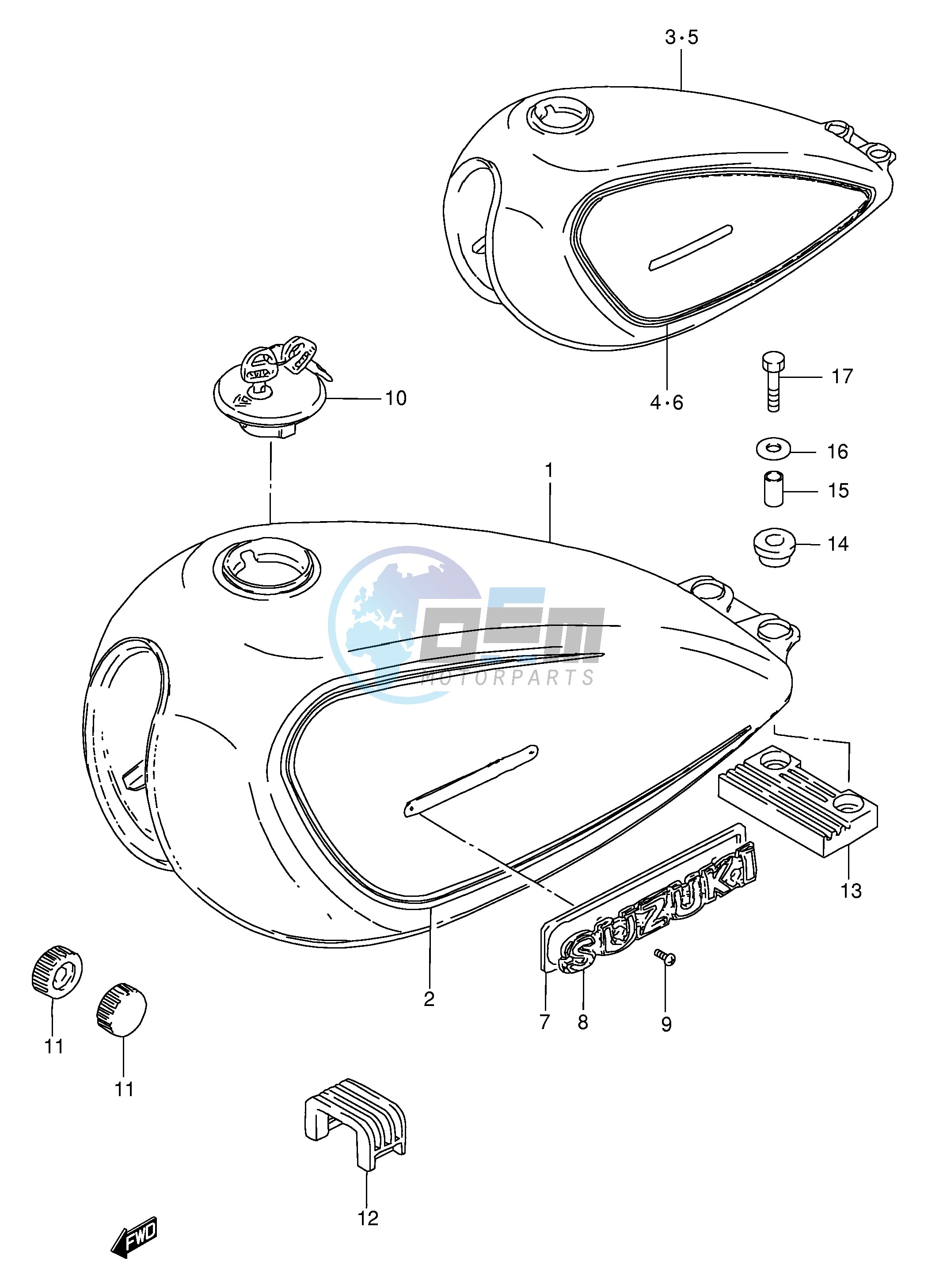 FUEL TANK (MODEL T W)