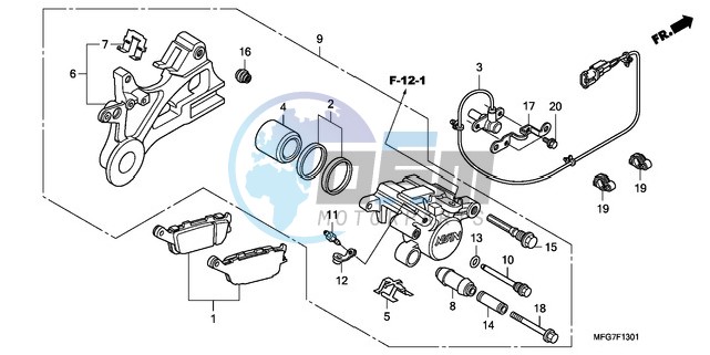 REAR BRAKE CALIPER (CB600FA/FA3)