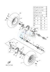 YFM450FWB YFM45KDXJ KODIAK 450 (BJ53) drawing FRONT WHEEL