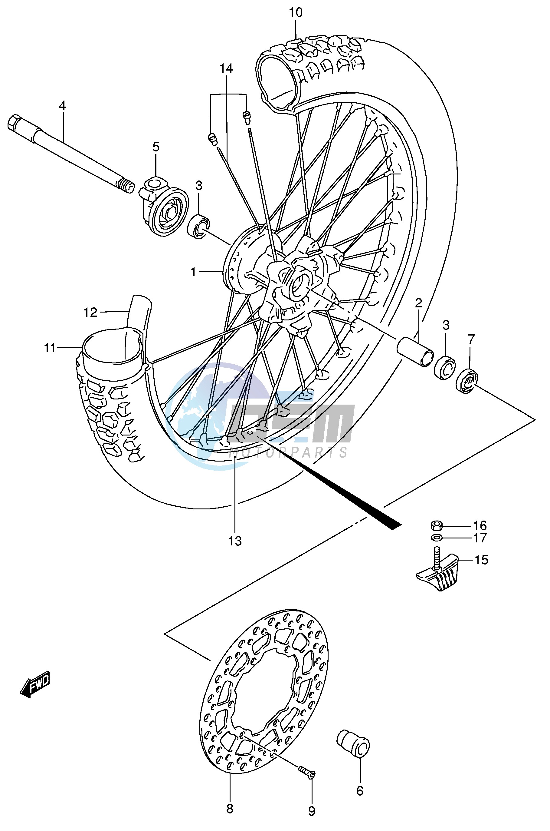 FRONT WHEEL (MODEL K5)