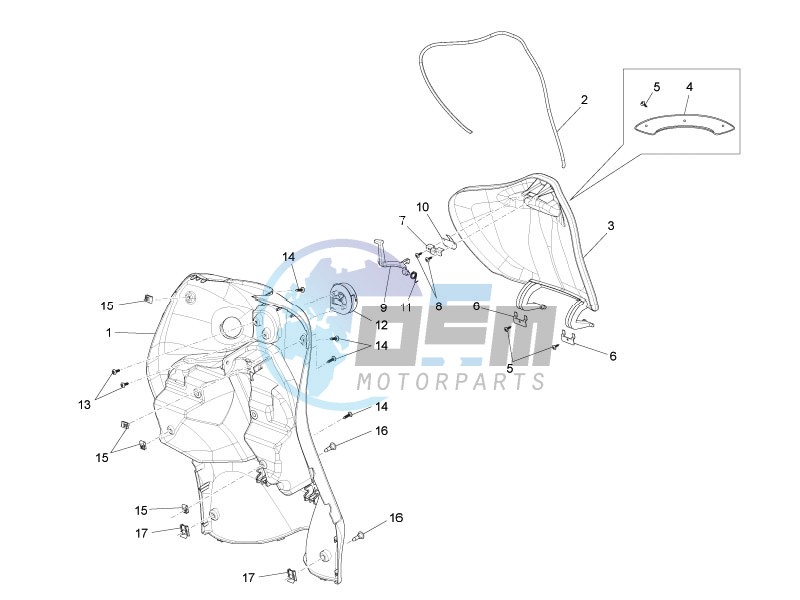 Front glove-box - Knee-guard panel