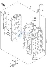 DF 115A drawing Cylinder Block S/N 11503F-510121 to 11503F-51XXXX S/N 11503Z-510004 to 11503Z-51XXXX S/N 11504F-510001 to 11504F-51XXXX