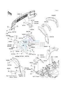 KAF 620 P [MULE 4000] (P9F-PAF) P9F drawing FRONT FENDER-- S- -