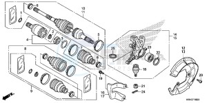 TRX500FE1G TRX500 Europe Direct - (ED) drawing FRONT KNUCKLE/ FRONT DRIVE SHAFT