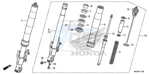 VFR1200XDE CrossTourer - VFR1200X Dual Clutch 2ED - (2ED) drawing FRONT FORK