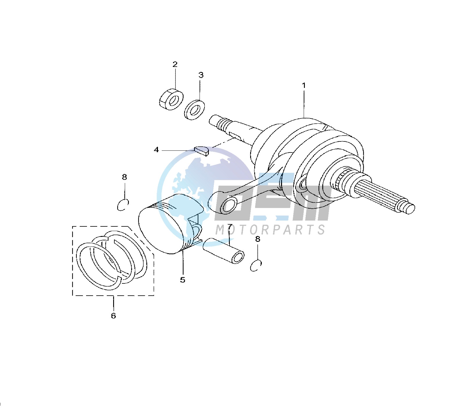 CRANKSHAFT AND PISTON