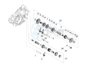 TUONO 125 4T E4 ABS (APAC) drawing Gear box - Gear assembly