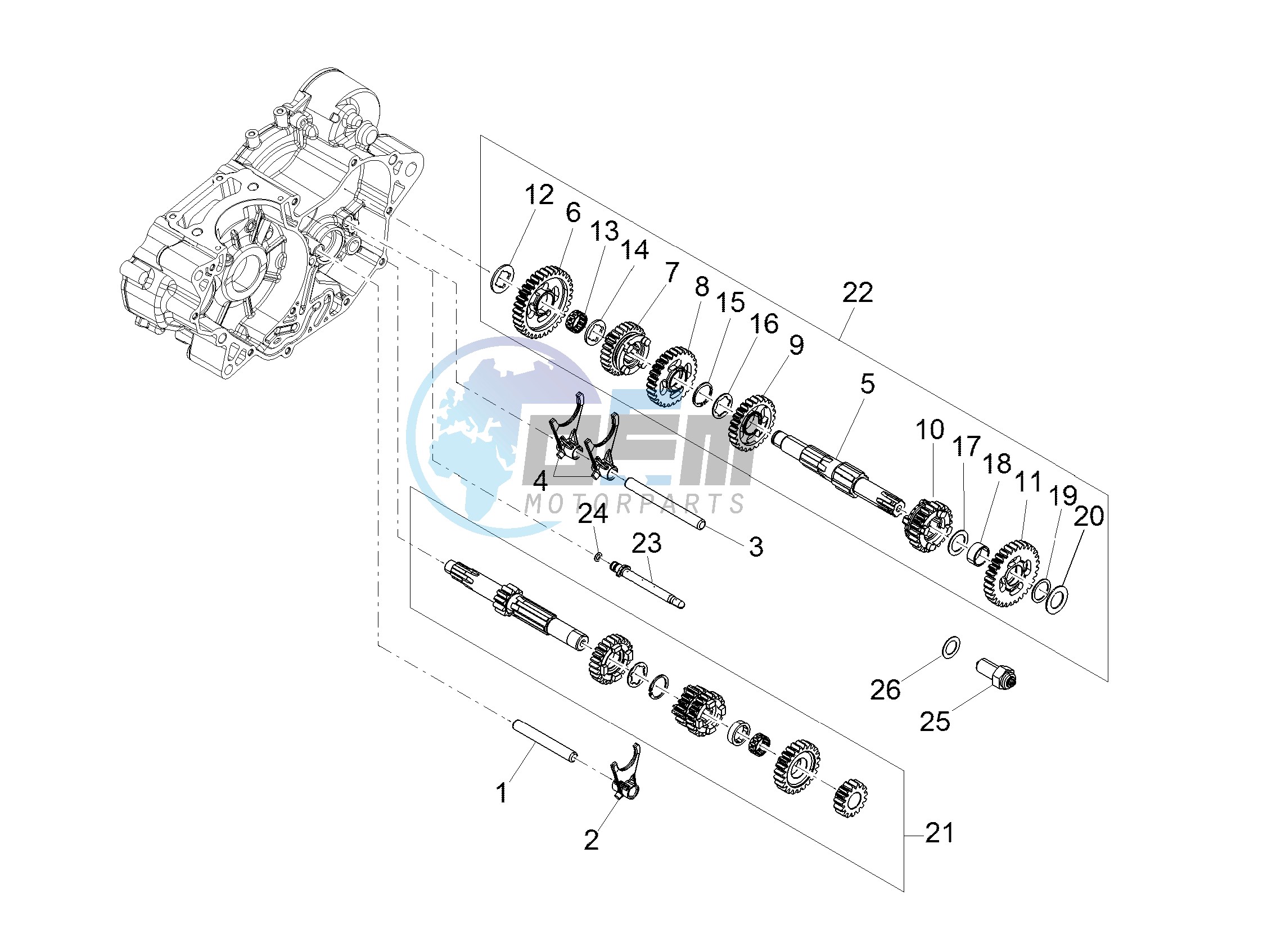 Gear box - Gear assembly