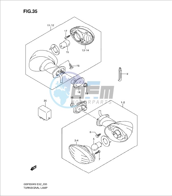 TURNSIGNAL LAMP (GSF650SK9/SAK9/SUK9/SUAK9/SL0/SAL0/SUL0/SUAL0)