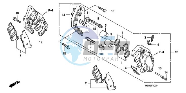 FRONT BRAKE CALIPER (CBF600S/N)