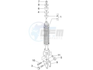 Fly 125 4t e3 drawing Rear suspension - Shock absorbers