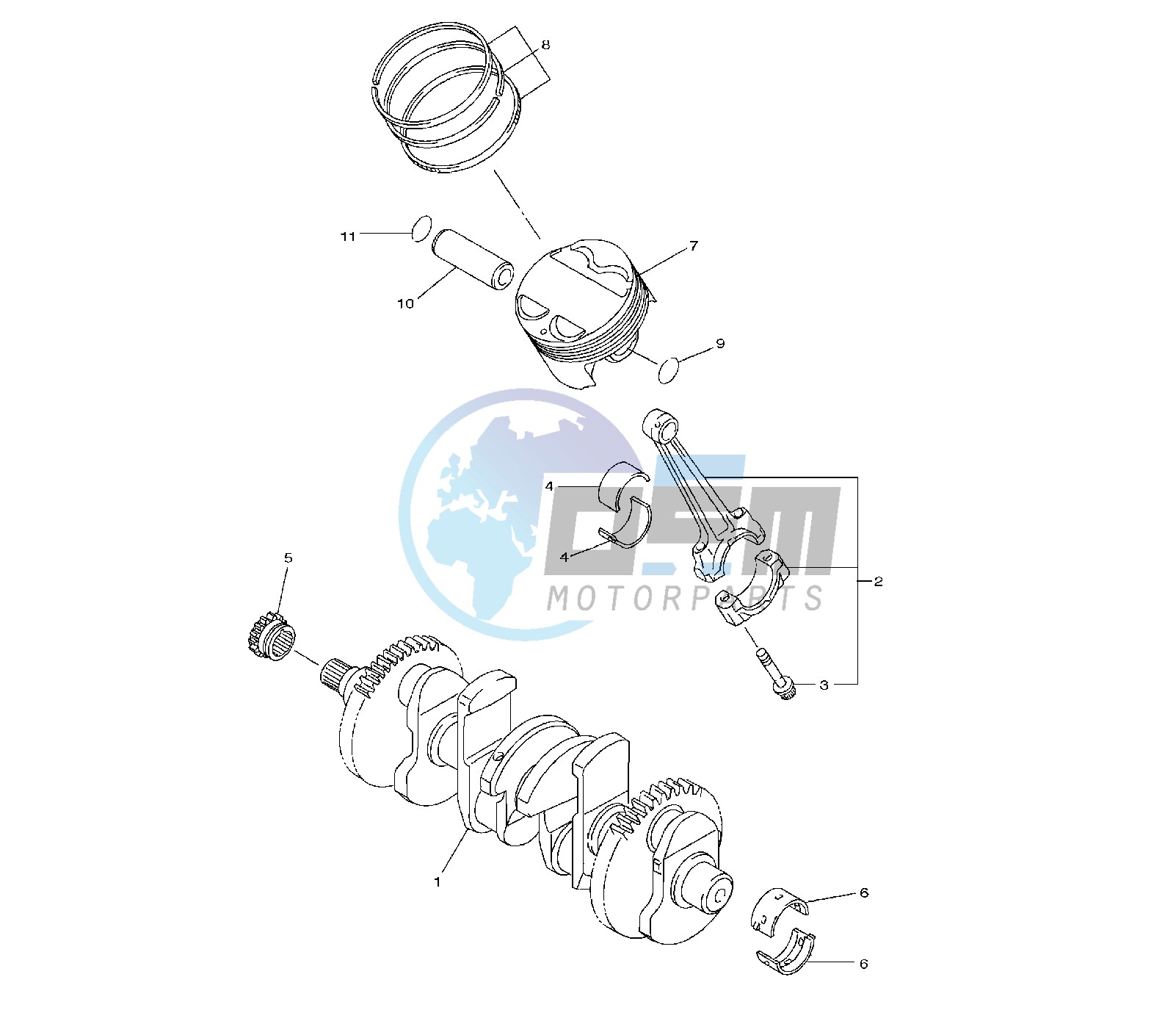 CRANKSHAFT AND PISTON