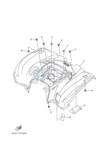 YFM700FWBD YFM70KPXH KODIAK 700 EPS (2SME) drawing REAR FENDER