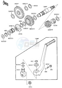 KX 250 D [KX250] (D1) [KX250] drawing KICKSTARTER MECHANISM