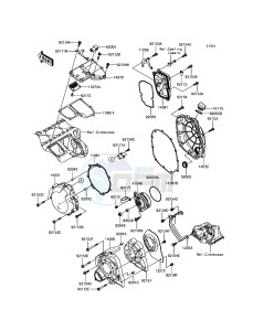 ZZR1400 ABS ZX1400JGF GB XX (EU ME A(FRICA) drawing Engine Cover(s)