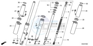 VT750CA9 UK - (E / MKH ST) drawing FRONT FORK