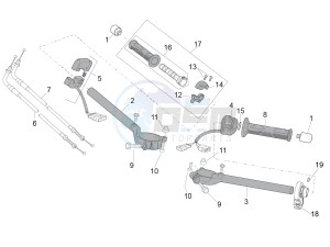 RSV4 1000 RR Racer Pack 2015 drawing Handlebar controls