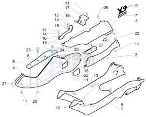 X9 250 Evolution drawing Side coverings-Spoiler