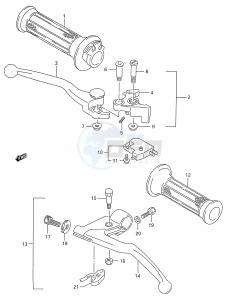 GSX600F (E28) Katana drawing HANDLE LEVER (MODEL K L M N P R S T)