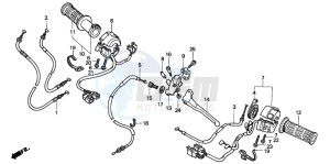 CBR600SE drawing HANDLE LEVER/SWITCH/CABLE