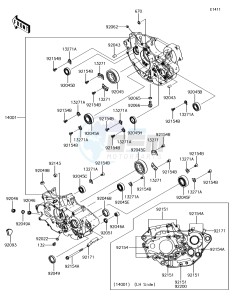 KLX450R KLX450AJF EU drawing Crankcase