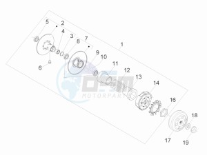 MP3 300 yourban lt erl drawing Driven pulley