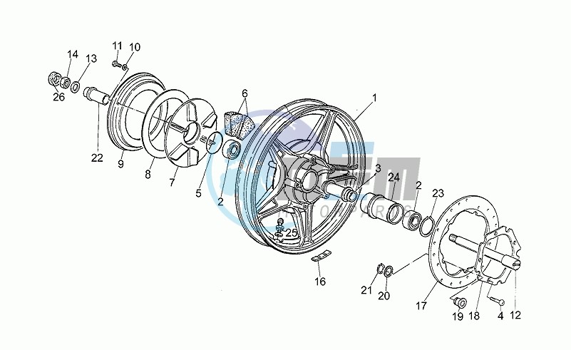 Rear wheel, alloy