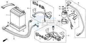 TRX250TE FOURTRAX RECON ES drawing BATTERY ('02-'04)