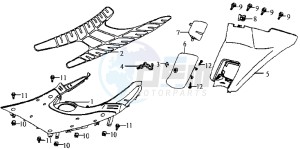 JET EURO X 50 25 KMH E2 drawing COWLING / FOOTREST / FLOOR MAT