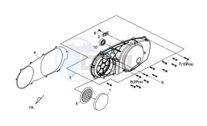 MAXSYM 400 EFI drawing L  CRANK CASE COVER ASSY