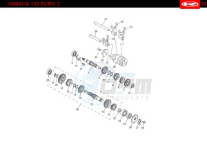 RS2-125-MATRIX-PRO-GREEN drawing GEARBOX  Yamaha 125 4t Euro 3