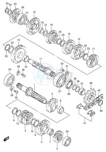 RM125 (E2) drawing TRANSMISSION (MODEL T V)