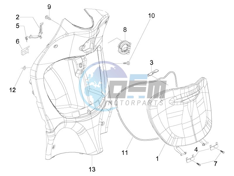 Front glove-box - Knee-guard panel