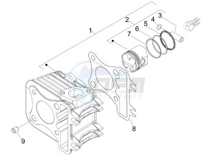 SPRINT 50 4T 4V NOABS E2 (EMEA) drawing Cylinder-piston-wrist pin unit