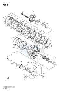 GSX650F (E21) Katana drawing CLUTCH