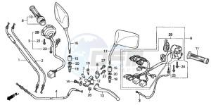 CB600F2 HORNET S drawing HANDLE LEVER/SWITCH/ CABLE (CB600F3/4/5/6)