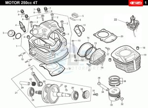 TANGO-250-GREY drawing THROTTLE BODY - CYLINDERHEAD - CAMSHAFT - CARBURETTOR