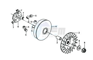 GTS 300 EFI drawing CLUTCH / V BELT